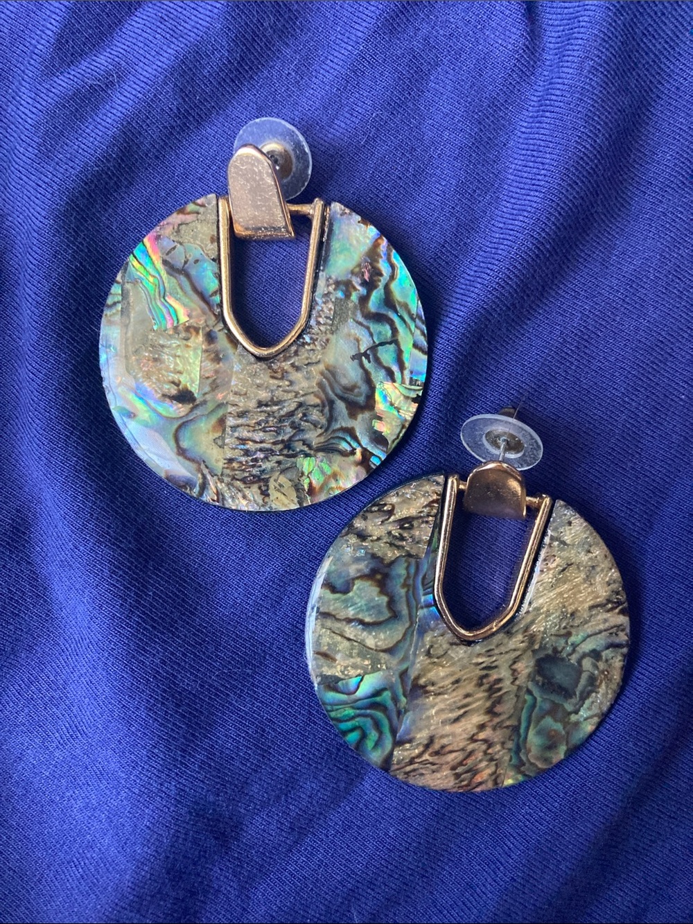 Abalone and gold earrings